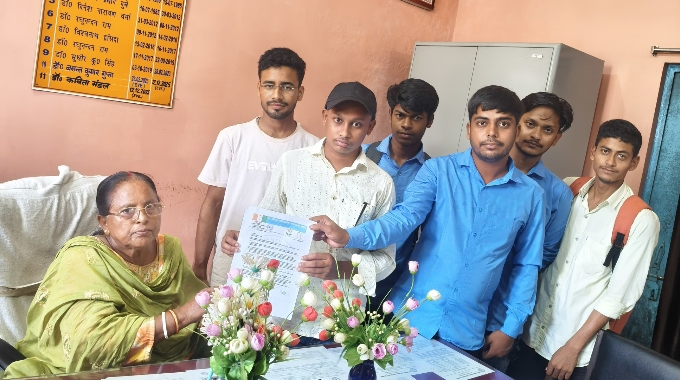 बीएसके कॉलेज में छात्र समस्याओं को लेकर NSUI ने सौंपा पांच सूत्री ज्ञापन