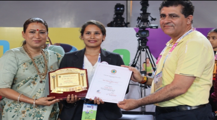 37 नेशनल गेम में संतोषी कुमारी को मिला बेस्ट टेक्निकल का अवॉर्ड,लोगो ने दी बधाई