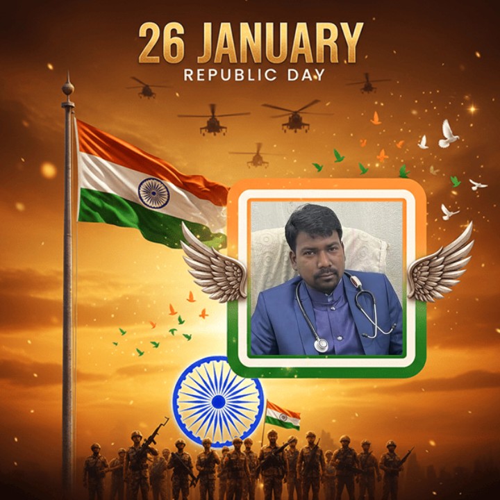 गणतंत्र दिवस 2026 के शुभ अवसर पर मोहन मुर्मू चिकित्सा पदाधिकारी की ओर से क्षेत्रवासियों को हार्दिक शुभकामनाएं