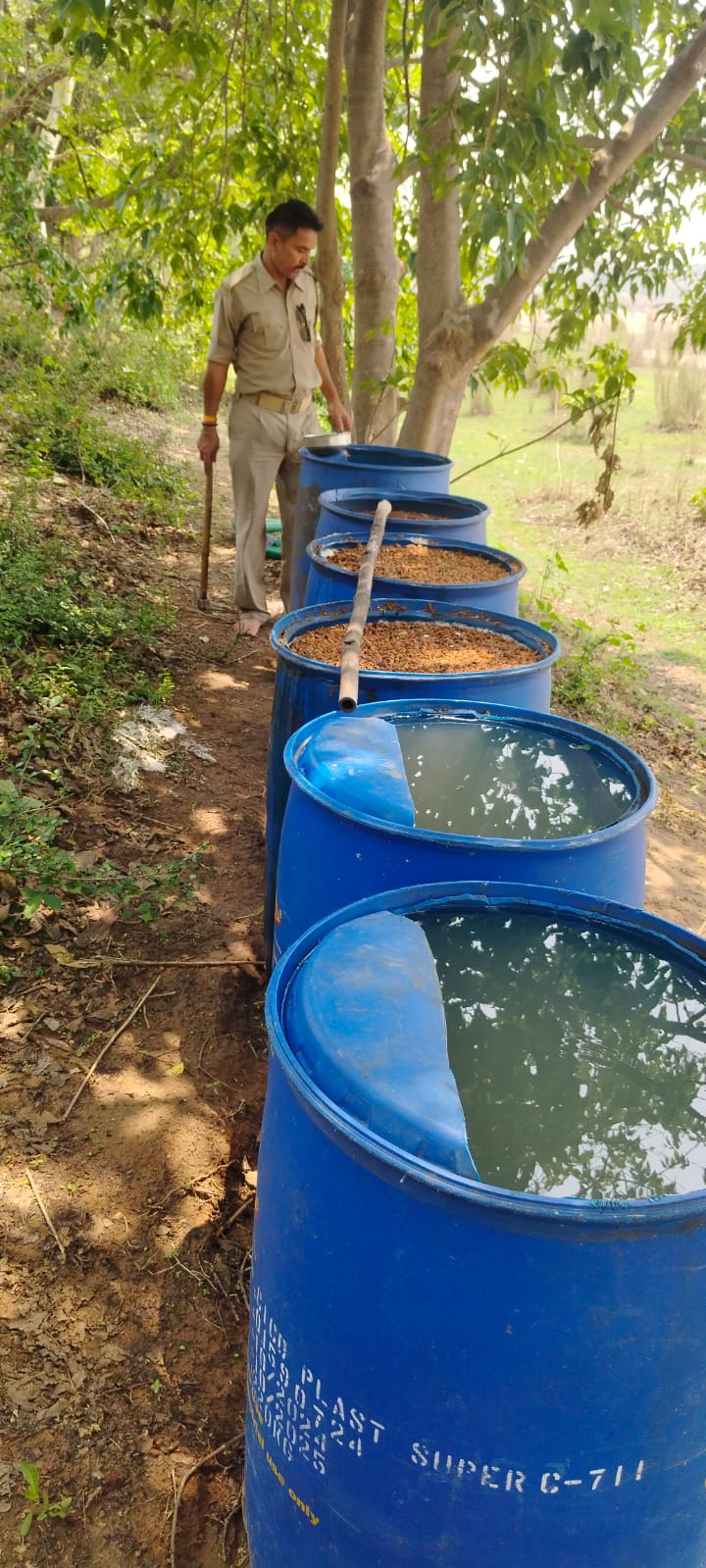 अवैध चुलाई शराब के खिलाफ बड़ी कार्रवाई, हजारों किलो जावा महुआ नष्ट