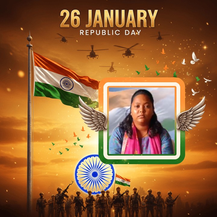 गणतंत्र दिवस 2026, दीपाली भगत,प्रखंड विकास पदाधिकारी,नगड़ी की ओर से सभी प्रखंड वासियों को हार्दिक शुभकामनाएं 