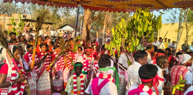 चिरगालडीह गांव में हर्षोल्लास के साथ मनाया गया प्रकृति का महापर्व सरहुल