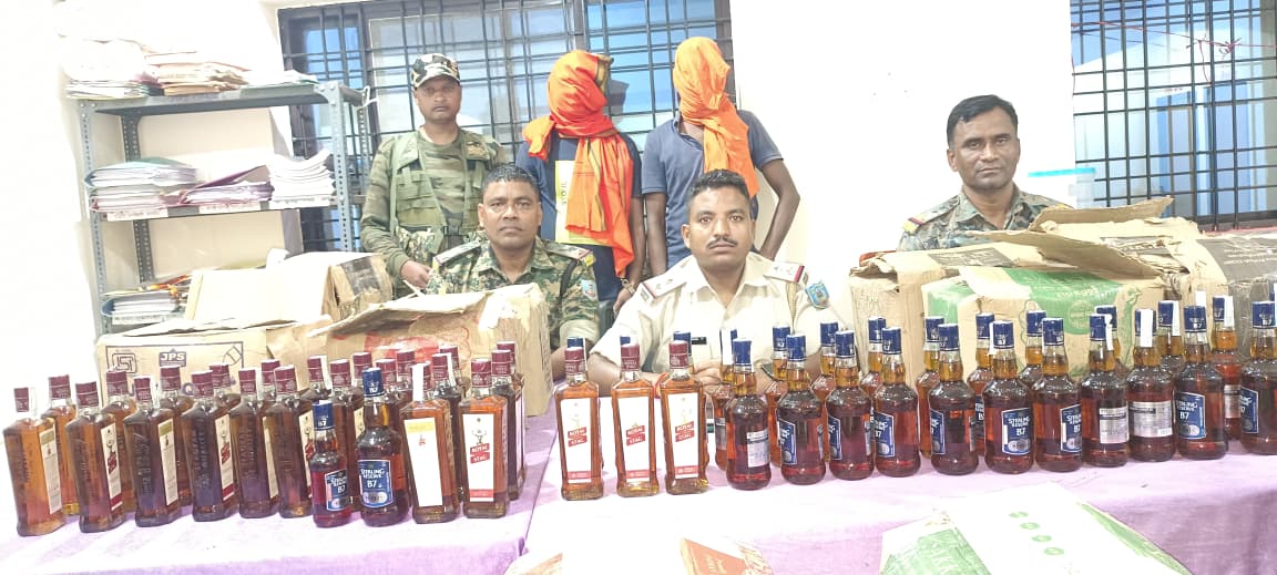 मारुति कार से हो रहा था अवैध शराब की तस्करी,पुलिस ने दबोचा, दो गिरफ्तार